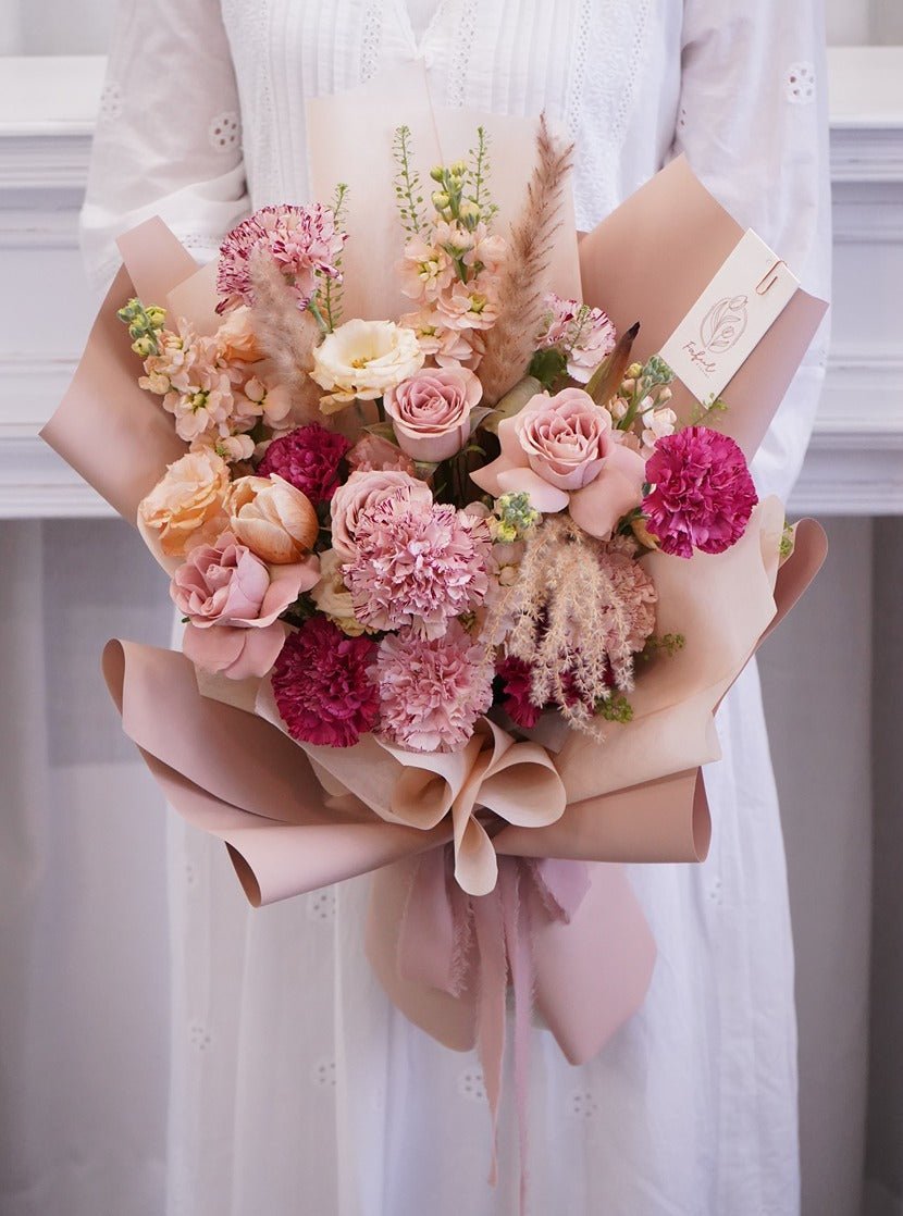 Beige | Cappuccino Rose - Fresh Flowers - Bouquet - Birthday - Bouquet - Carnation - 7