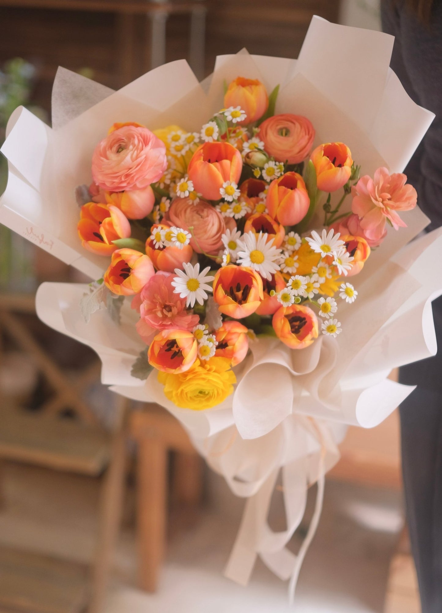 Peachy | Peach Tulip - Fresh Flowers - Bouquet - Birthday - Bouquet - For Mum - 3