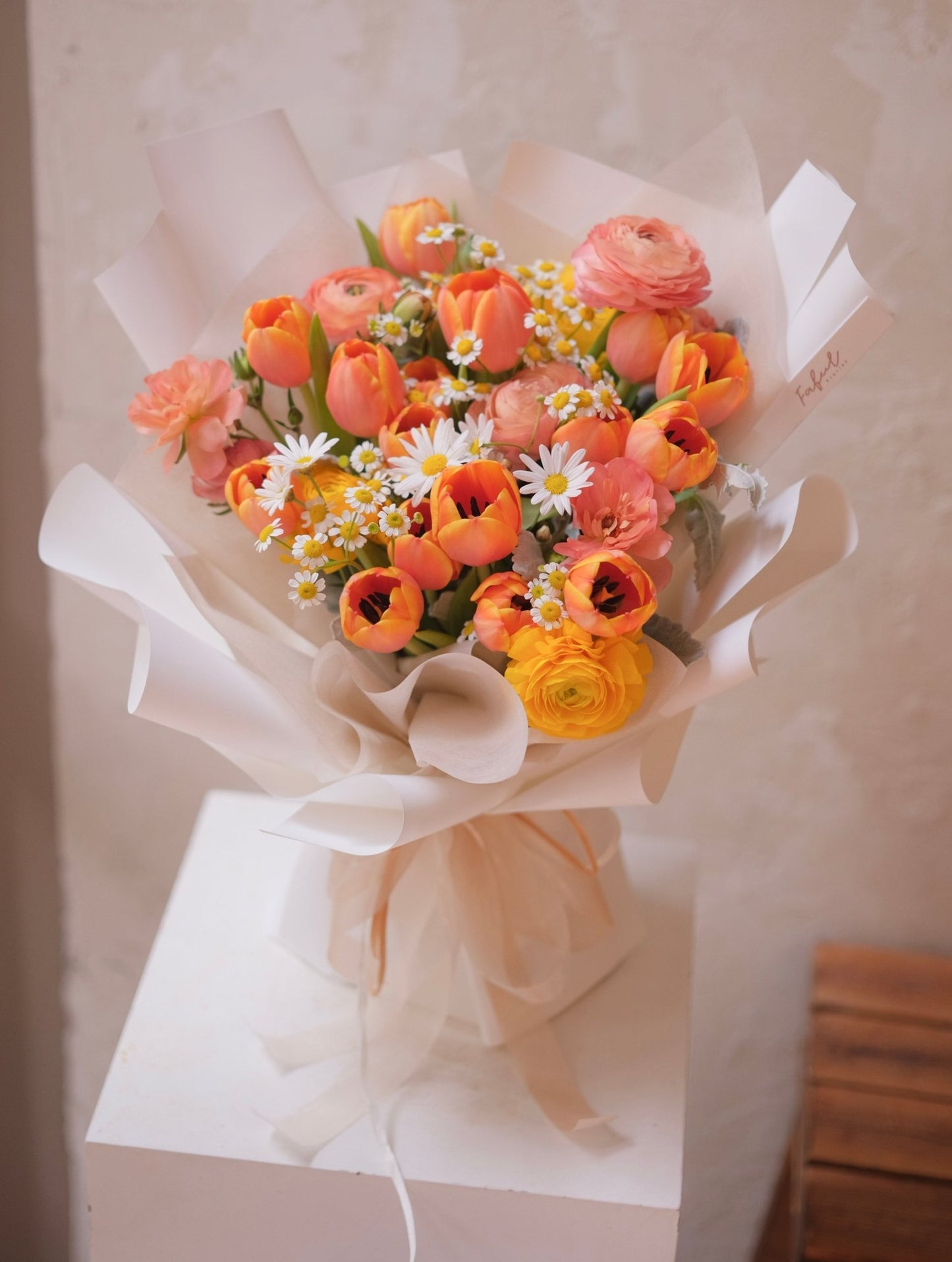 Peachy | Peach Tulip - Fresh Flowers - Bouquet - Birthday - Bouquet - For Mum - 2
