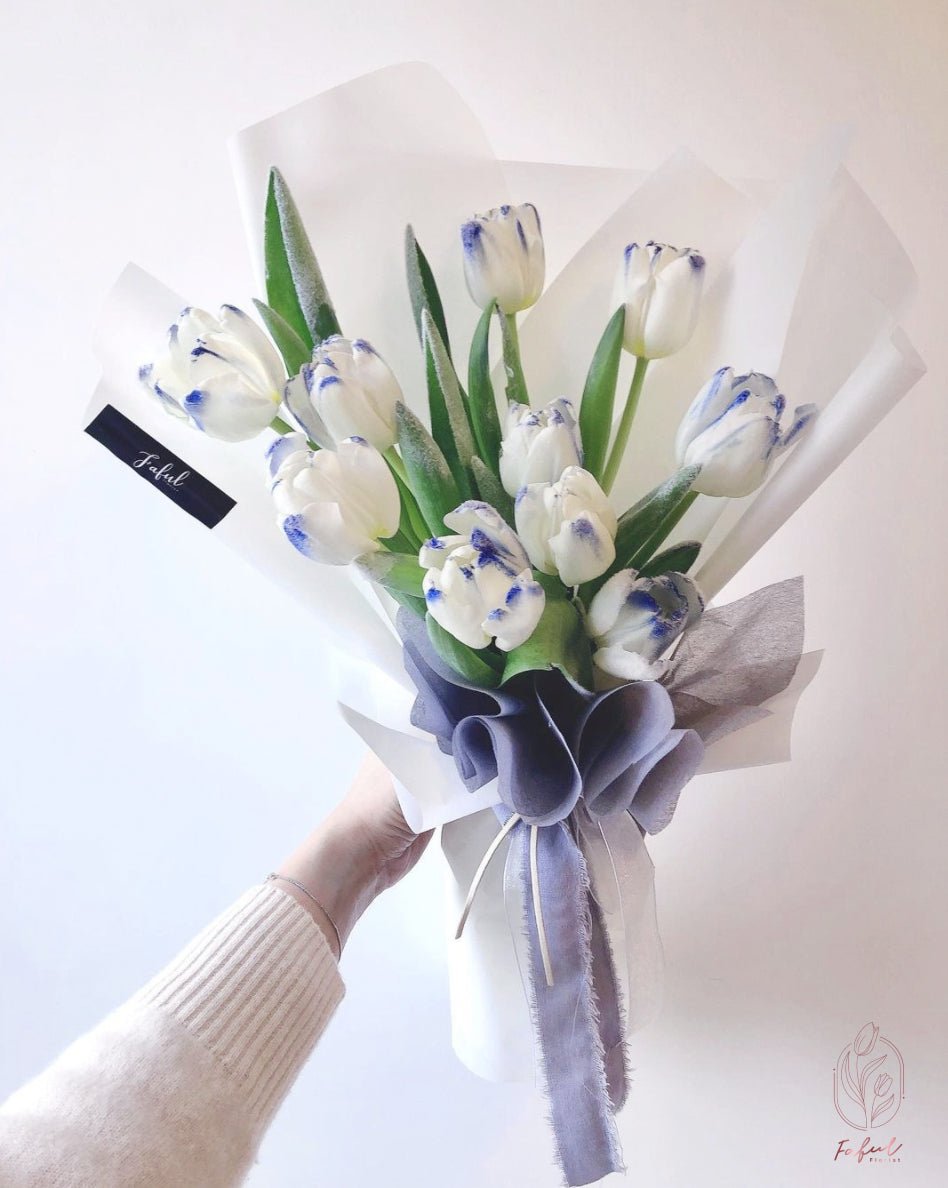 Snowflake | Frozen Light Blue Tulip - Fresh Flowers - Bouquet - Bouquet - for him - Speedy Recovery - 3