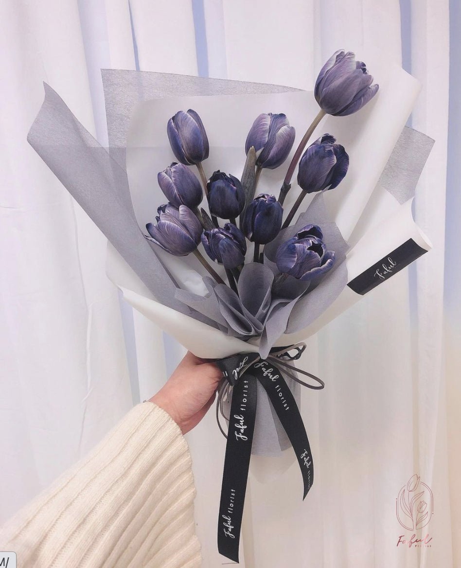 Blue Violet Tulip - Fresh Flowers - Bouquet - Birthday - Bouquet - for him - 4