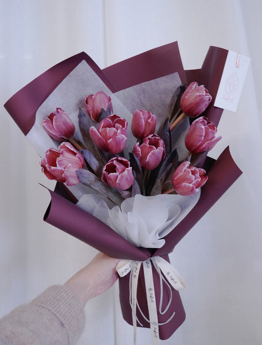 Tulip Brownie | Dyed Tulip - Fresh Flowers - Bouquet - Birthday - Bouquet - for him - 1