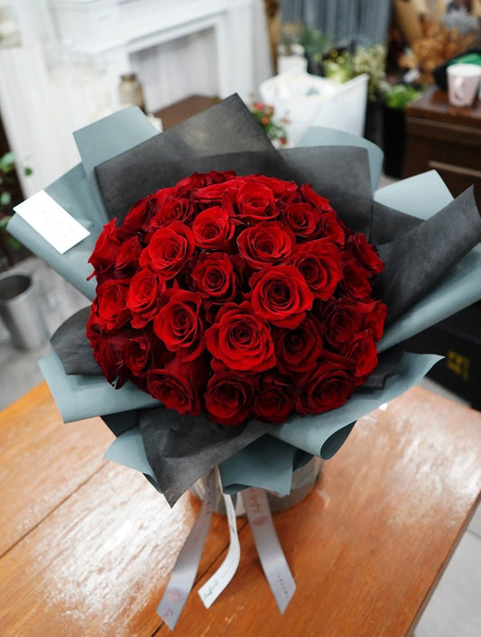 Red Rose | 50 Roses - Fresh Flowers - Bouquet - Bouquet - Proposal - Romance - 1