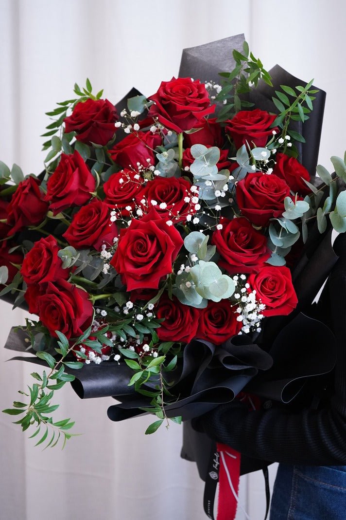Red Rose (with Baby's Breath) - Fresh Flowers - Bouquet - Anniversary - Baby breath - Bouquet - 2