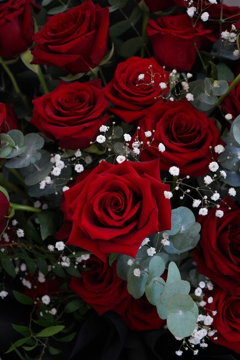 Red Rose (with Baby's Breath) - Fresh Flowers - Bouquet - Anniversary - Baby breath - Bouquet - 5