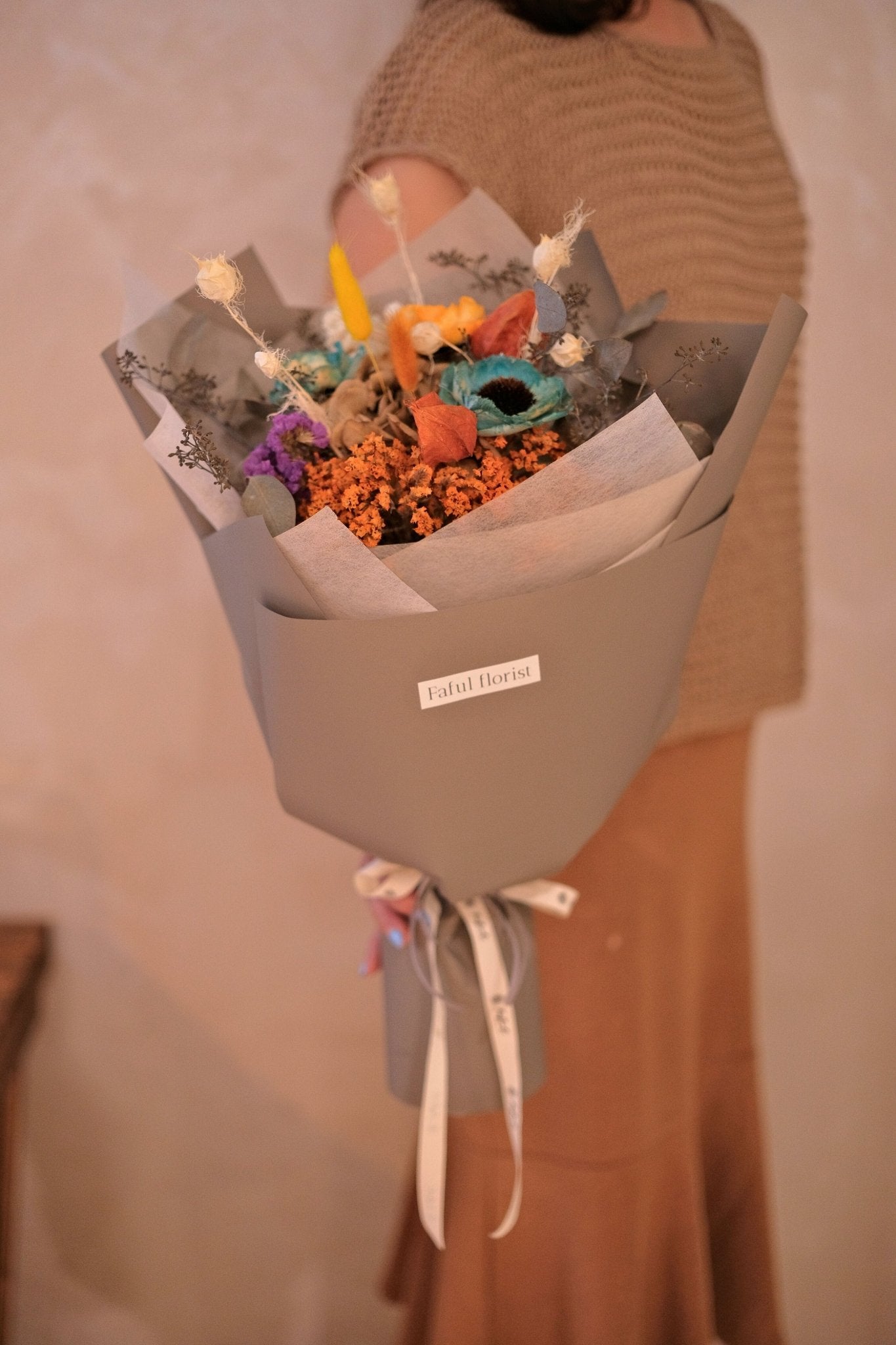 Grey | Dried Flowers - Dried Flowers - Bouquet - Bouquet - Dried flower - for him - 1