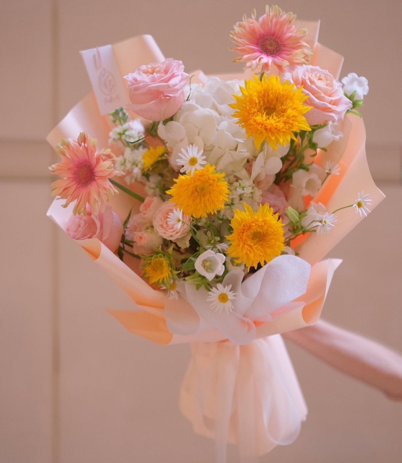 New Chapter |Sunflower & Hydrangea - Fresh Flowers - Bouquet - Bouquet - Graduation - Sunflower - 1