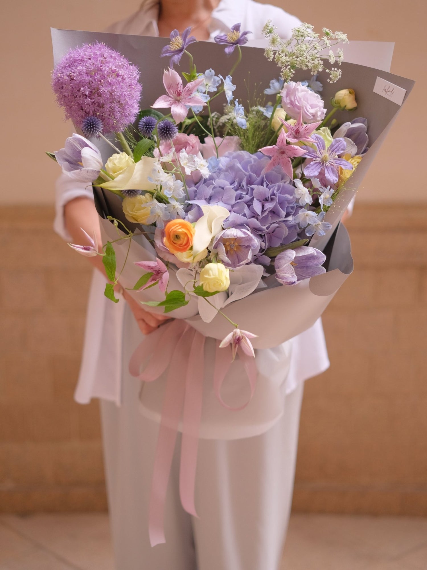 Violet Bliss |Purple Hydrangea - Fresh Flowers - Bouquet - Anniversary - Birthday - Bouquet - 1