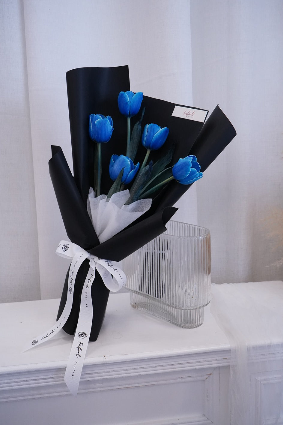 "Delft Blue Tulip Flowers" - A captivating arrangement showcasing Delft blue tulips, perfect flowers for flower delivery in Hong Kong.
