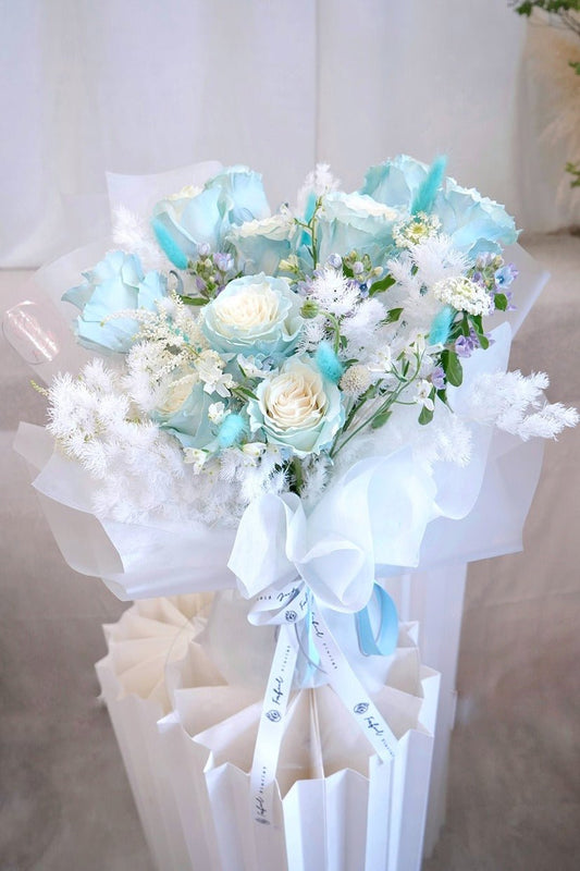 Baby Blue Rose - Fresh flowers, Roses- 10stems - - Bouquet - Rose - 1