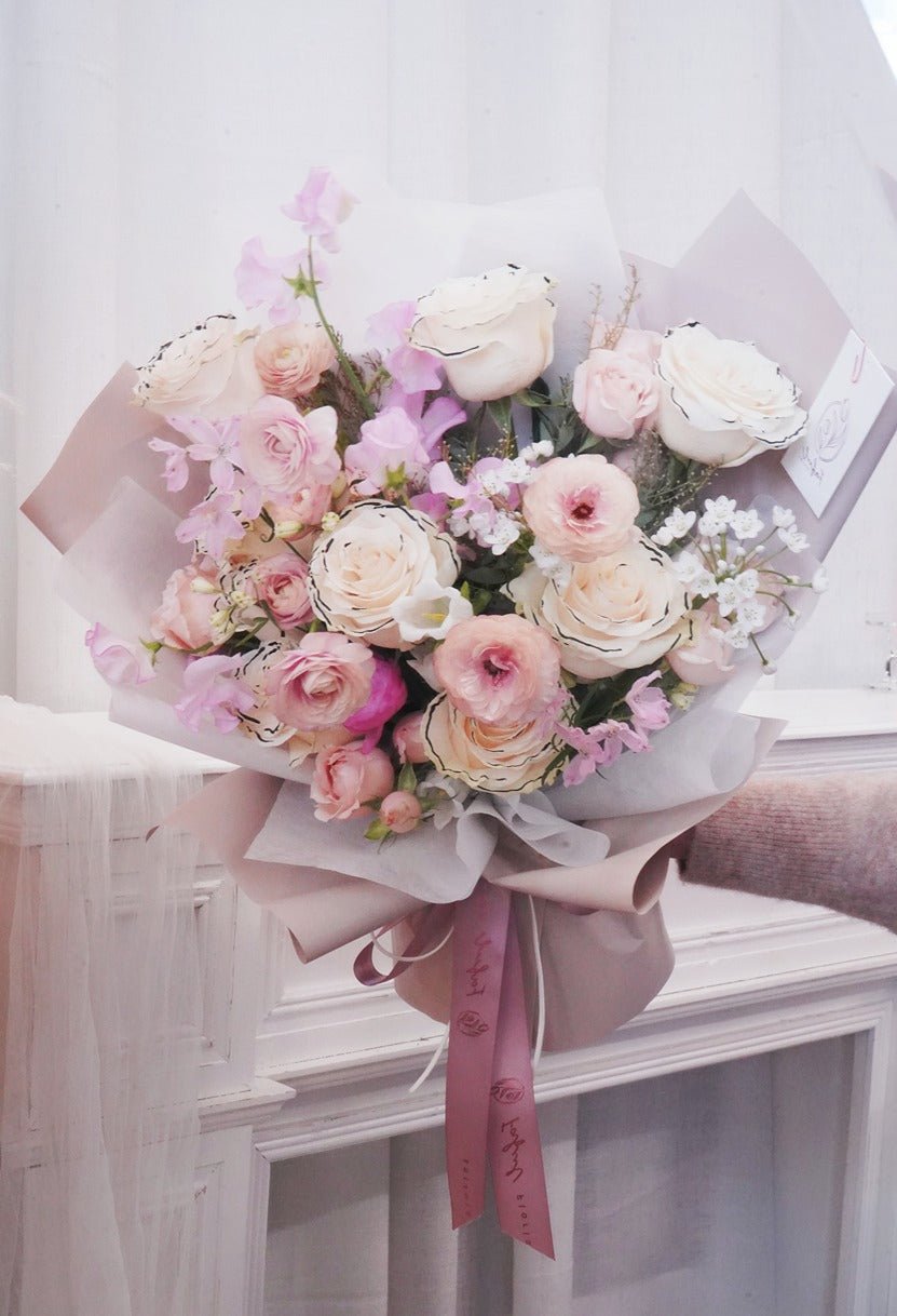 Blush Pink | Chanel Rose - Fresh flowers, Roses- 11 stems - - Bouquet - Chanel Rose - 3