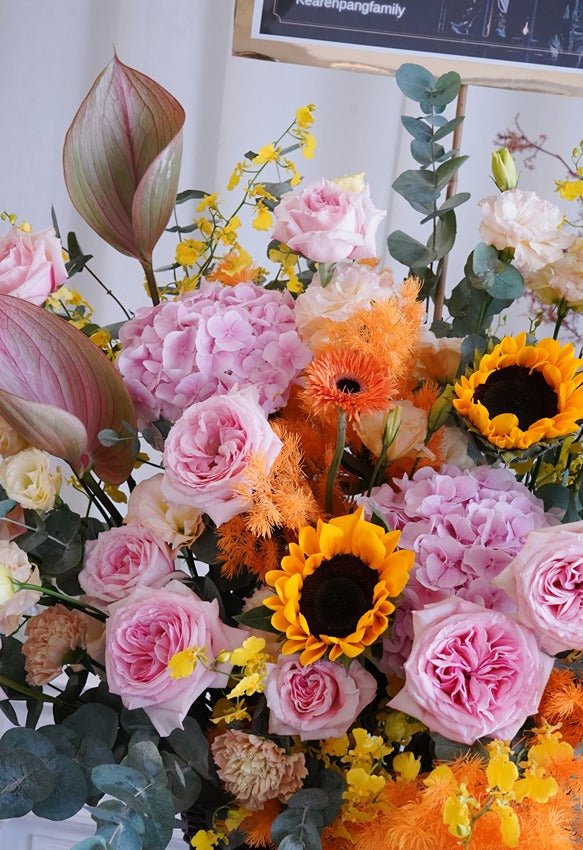 Bright Future | Sunflower & Rose - Fresh flowers,flower basket- - - Grand Opening - - 2