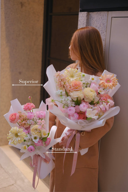 Le Macaron - Fresh flowers, Roses- Standard - - 2024vday - Bouquet - 1