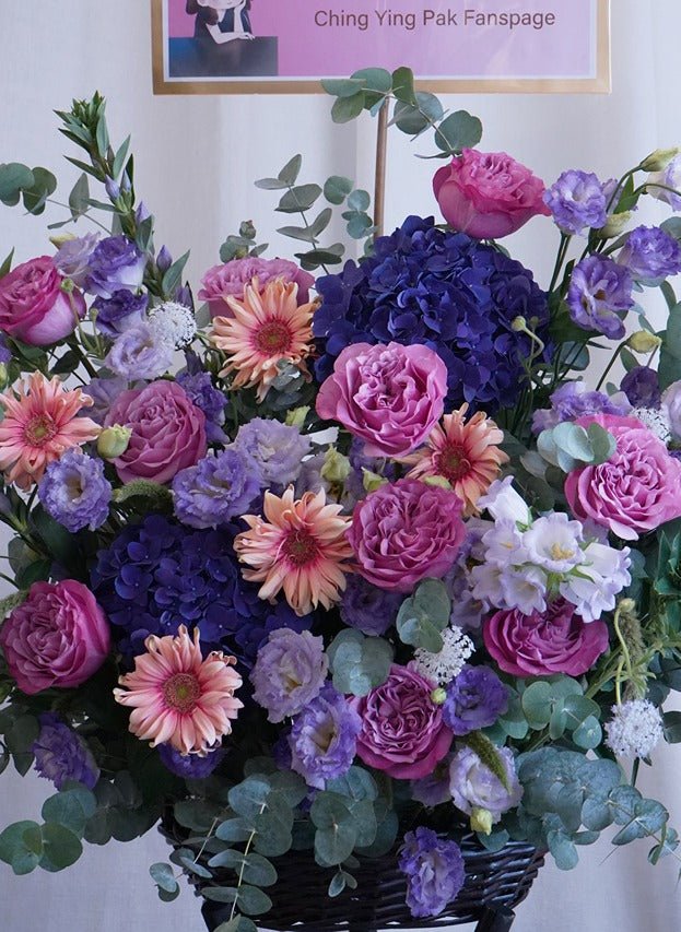 New Venture | Purple Hydrangea - Fresh flowers,flower basket- - - Grand Opening - - 2