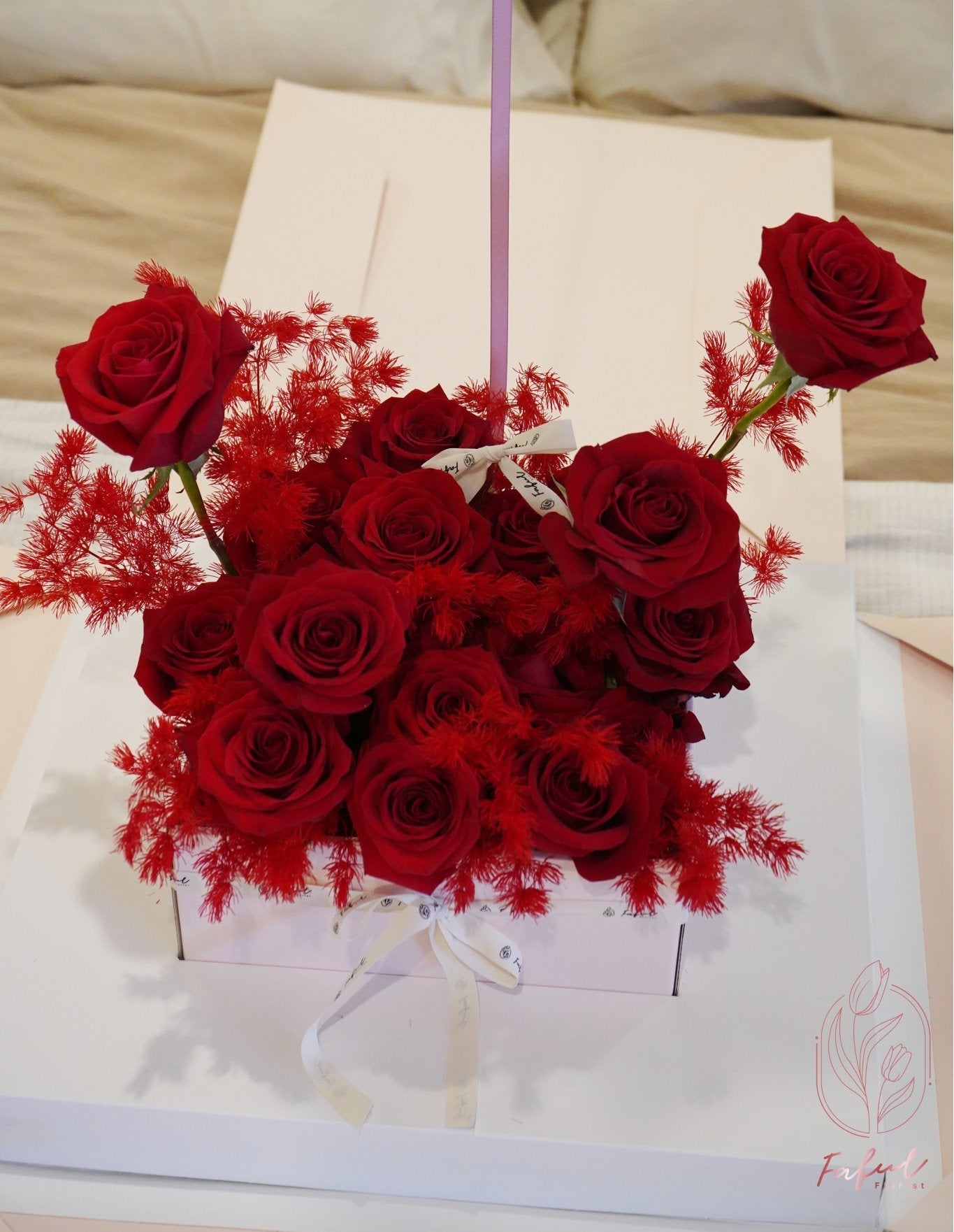 Red Romance | Red Rose - Fresh flowers, Roses- Red Romance  - Feather - Anniversary - Romance - Rose - 2