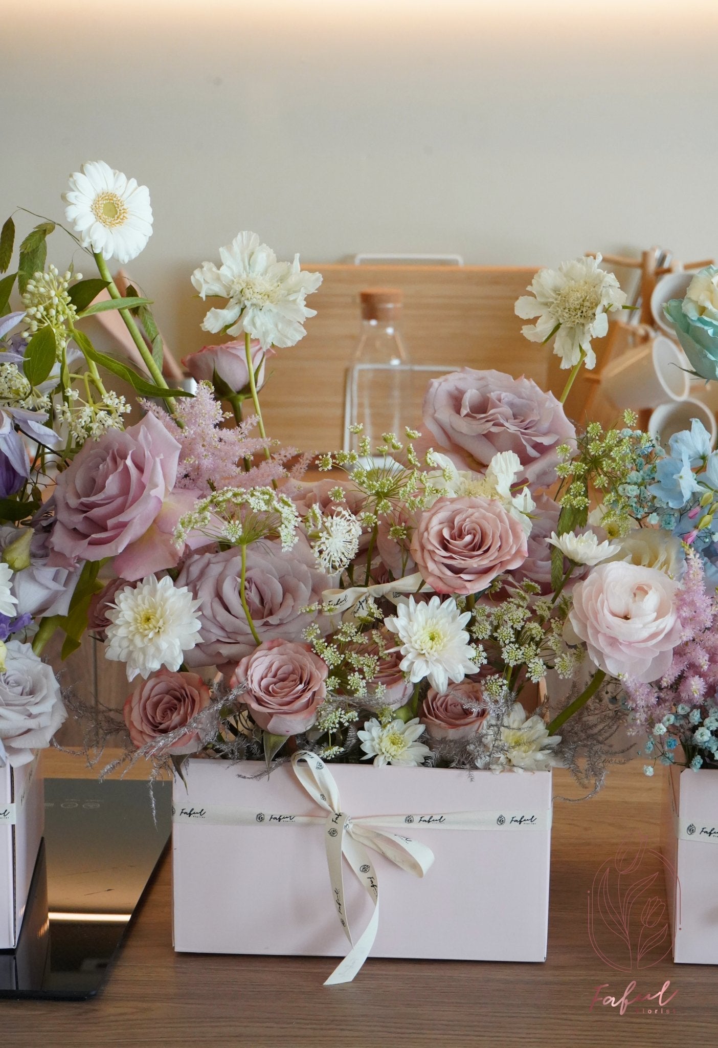 Rosewater (Quicksand & Cappuccino Rose) - Fresh Flowers - Flower Box - Anniversary - For Mum - Rose - 3