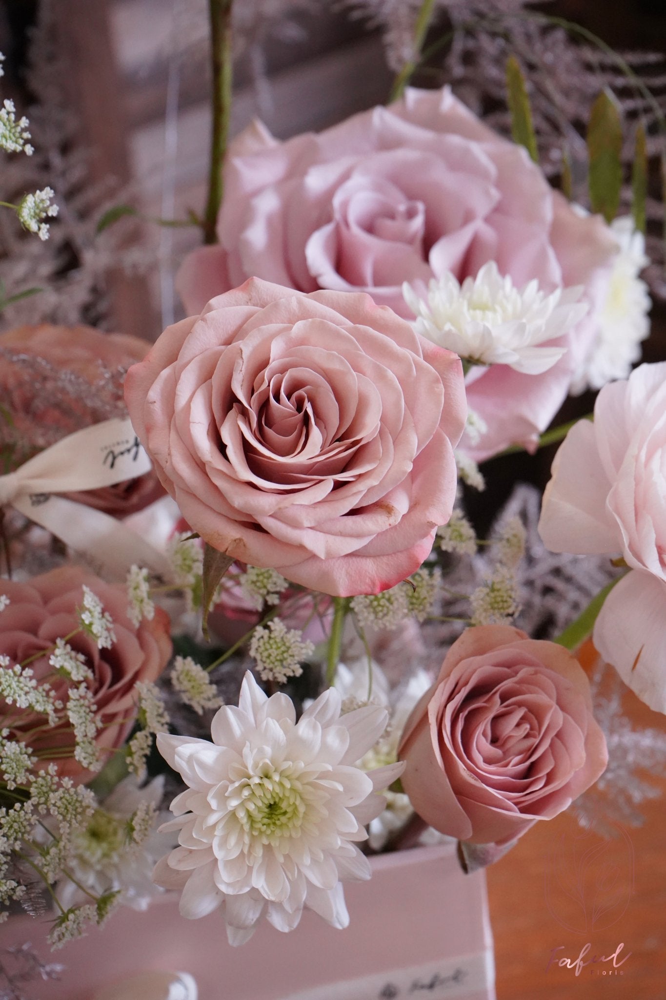 Rosewater (Quicksand & Cappuccino Rose) - Fresh Flowers - Flower Box - Anniversary - For Mum - Rose - 4