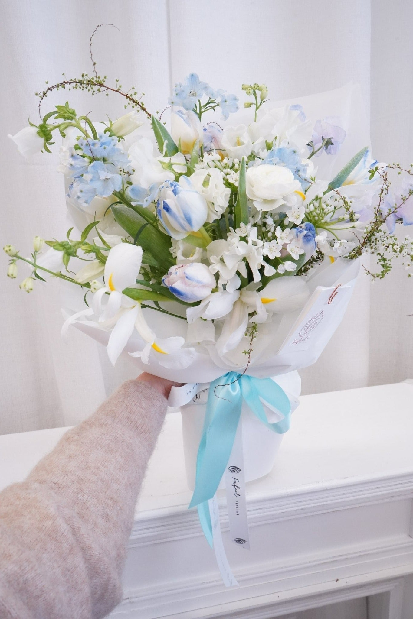 Sky Blue | Frozen Tulip - Fresh flowers, Tulips- 11 Stems - - 2024vday - Bouquet - 1